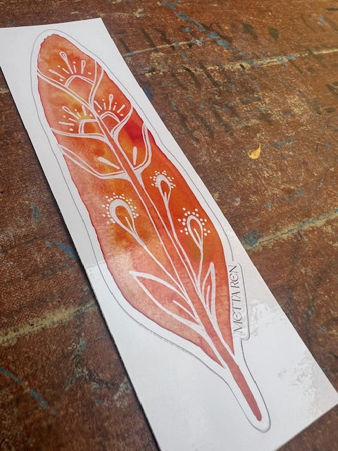 Sticker Orange Feather