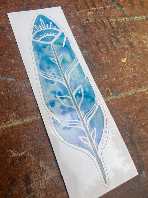 Sticker Blue Feather