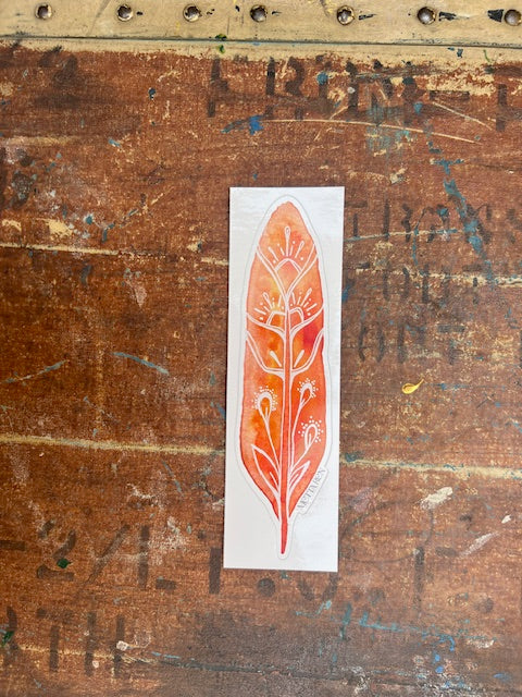 Sticker Orange Feather