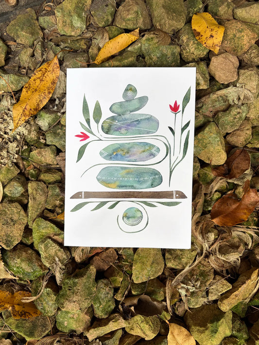 Stones, Sticks, and Flowers