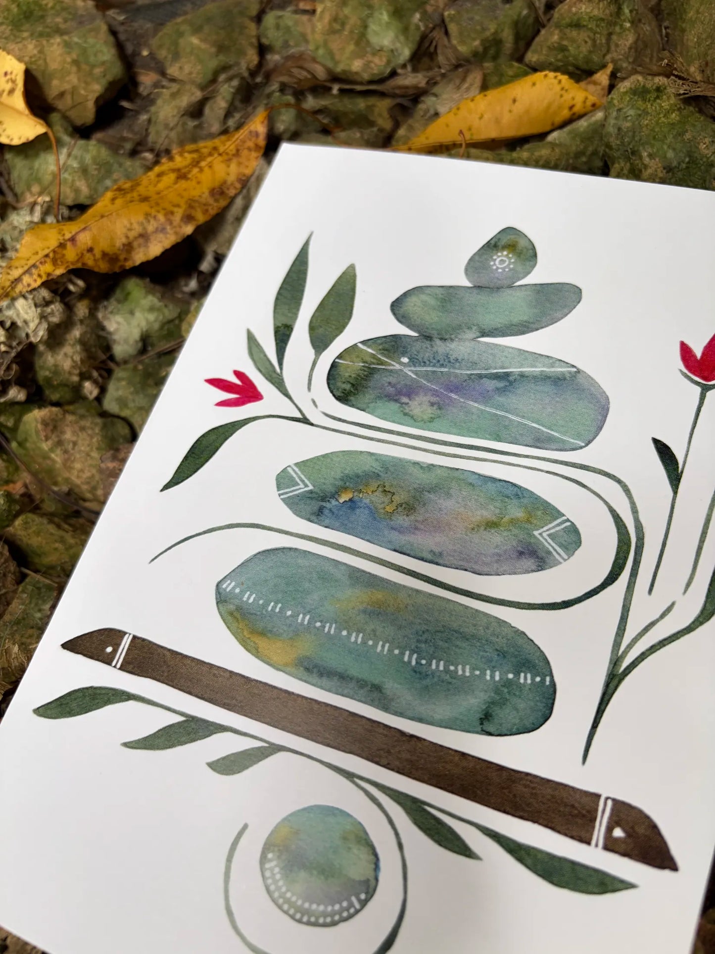 Stones, Sticks, and Flowers