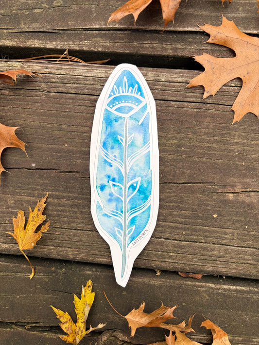 Sticker Blue Feather