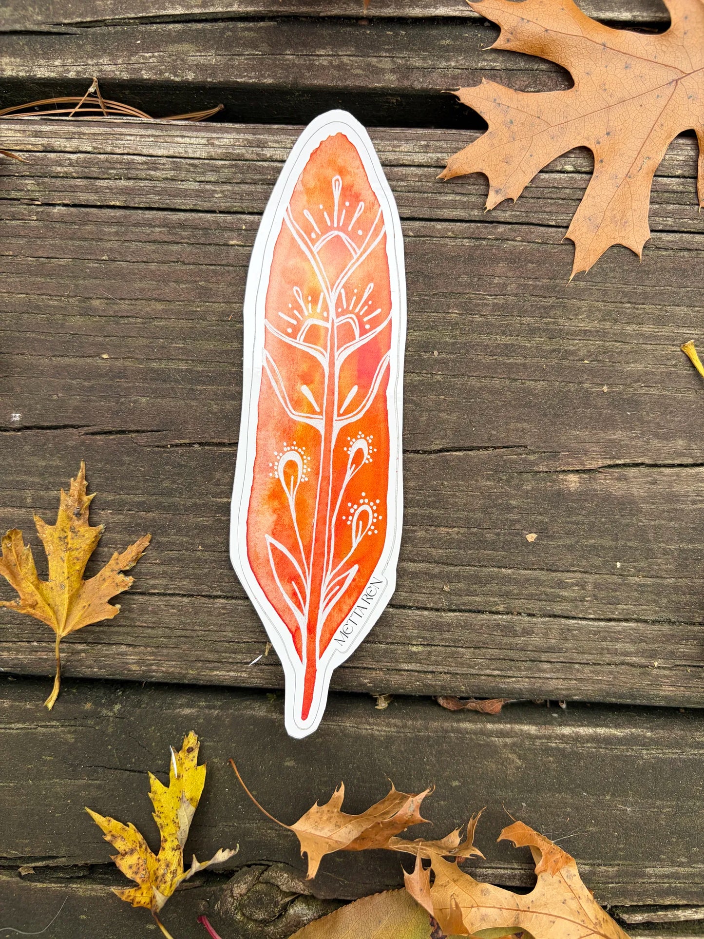 Sticker Orange Feather